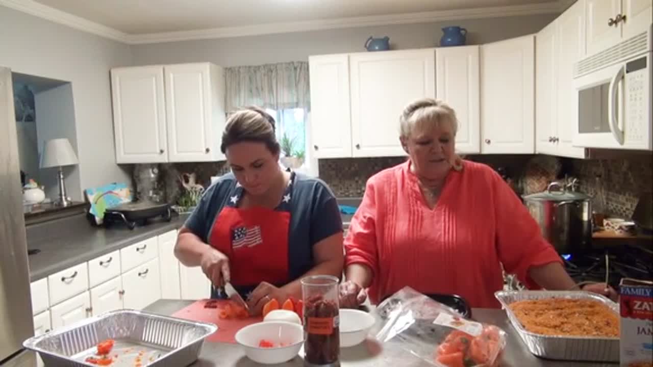 Brandi cooks Jambalaya